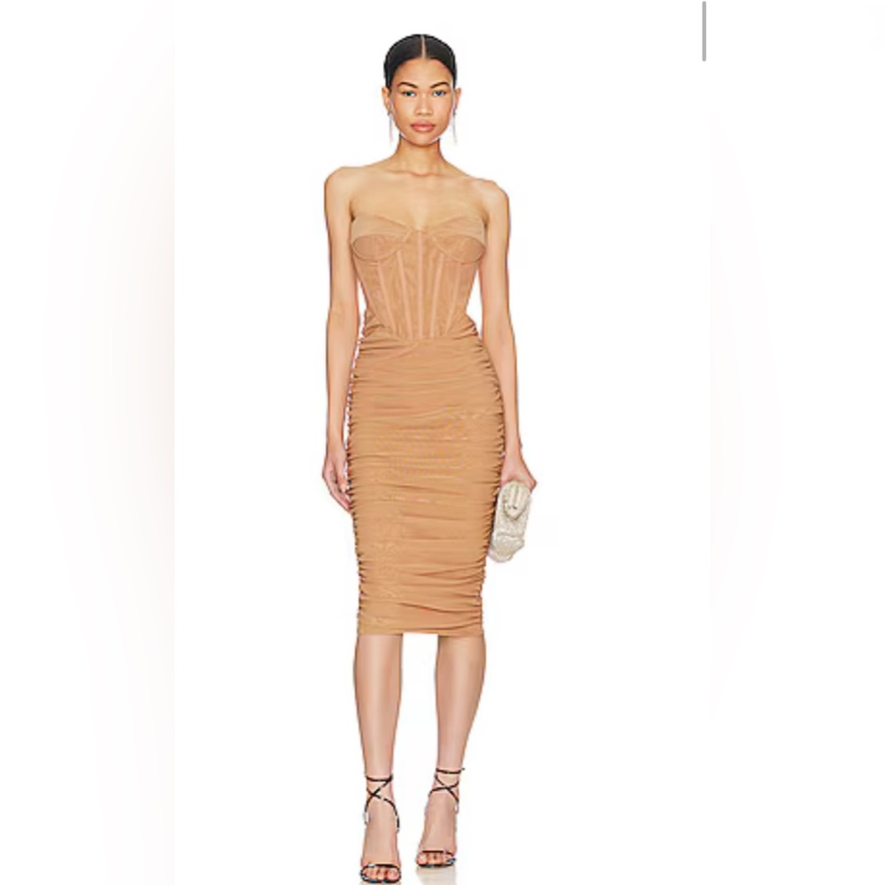 BARDOT Lithium Mesh Midi Dress in Nude Women’s size 2 NWT